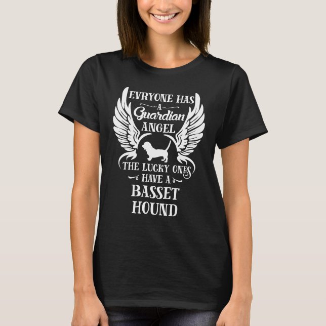 T-shirt Ange gardien de chien de Basset hound (Devant)