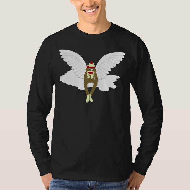 T-shirt Ange gardien de singe de chaussette (Devant)