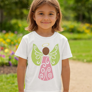 T-shirt Ange rose Verte Ailes Vertes Spirituel Décoratif