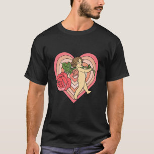 T-shirt Angel Cherub mignon avec Rouge Rose Coeur amour Va