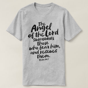 T-shirt Angel du Seigneur Psaume 34:7 Bible Verse Christia