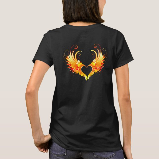 T-shirt Angel Fire Heart with Wings (Dos)