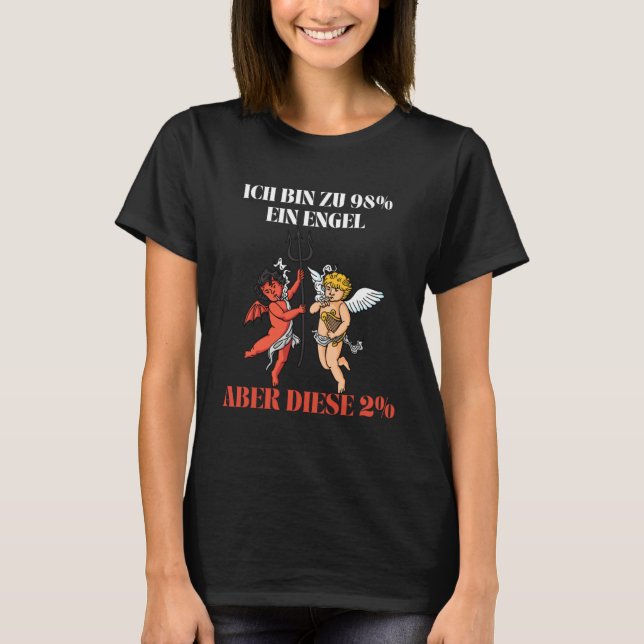 T-shirt Angel in the Heart Sracasm Humour (Devant)