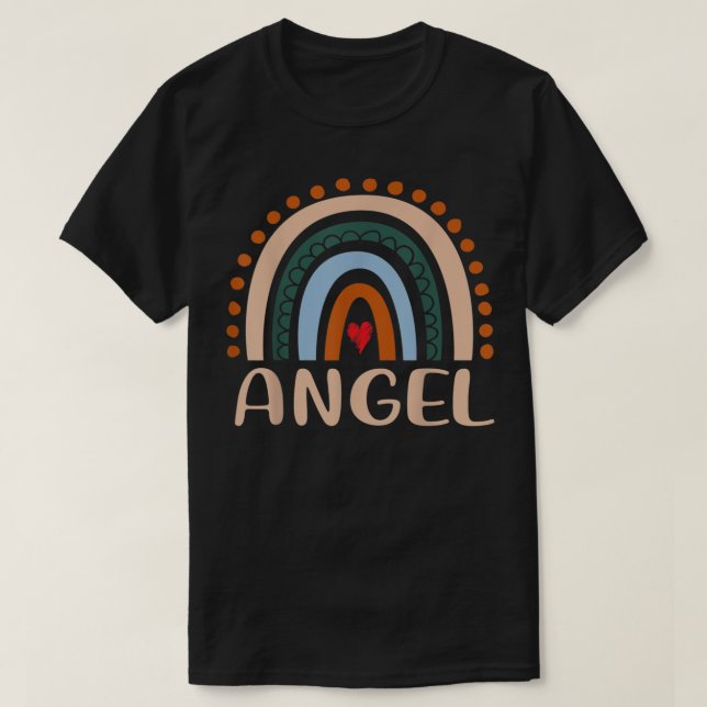 T-shirt Angel Nom Personnalisé Funny Femmes Arc-en-ciel (Design devant)