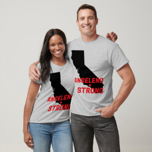 T-shirt ANGELENO STRONG Red Blk CA Solid Heart