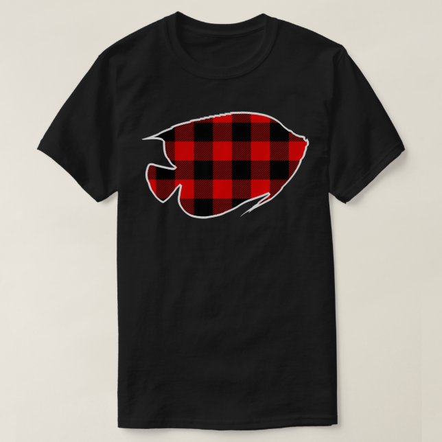 T-shirt Angelfish Red Buffalo Plaid Pet Matching PJ Family (Design devant)