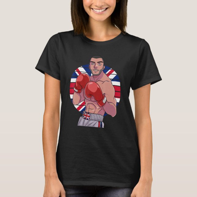 T-shirt Anglais Boxe Royaume-Uni Drapeau Royaume-Uni Europ (Devant)