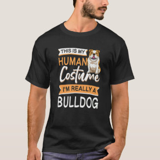 T-shirt Anglais Bulldog Halloween Costume Vêtements Pour E