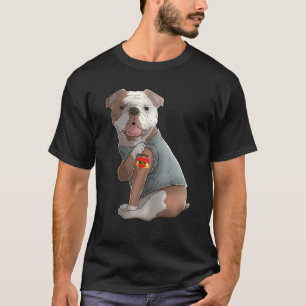 T-shirt Anglais Bulldog I Love Maman Tattoo Dog Funny Moth