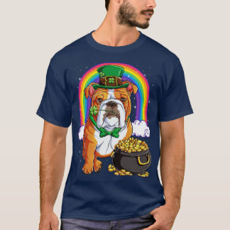 T-shirt Anglais Bulldog Leprechaun Jour de la Saint Patric