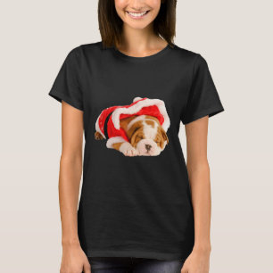 T-shirt Anglais Chien Chien Chien Chien Père Noël Costume