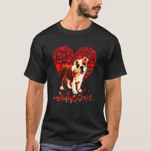 T-shirt Anglais Chien de Coeur Chien Papa Chien Maman