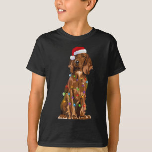 T-shirt Anglais Cocker Espagnol Lumières Noël Xmas Chien L