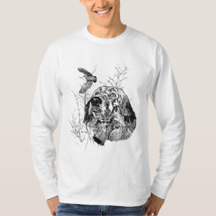 T-shirt Anglais Setter, Chasse à la bécasse
