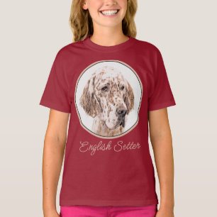 T-shirt Anglais Setter Orange Belton Painting Dog Art