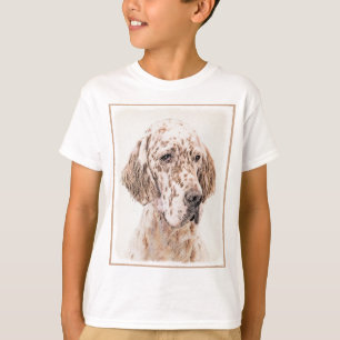 T-shirt Anglais Setter Orange Belton Peinture Chien Art