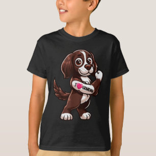 T-shirt Anglais Springer Espagnol I Love Grand-mère Funny