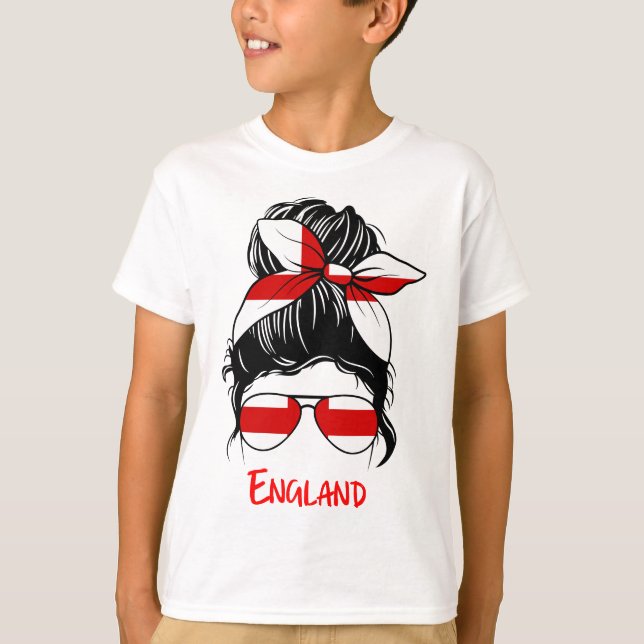 T-shirt Angleterre fille Anglaise fille Britannique drapea (Devant)