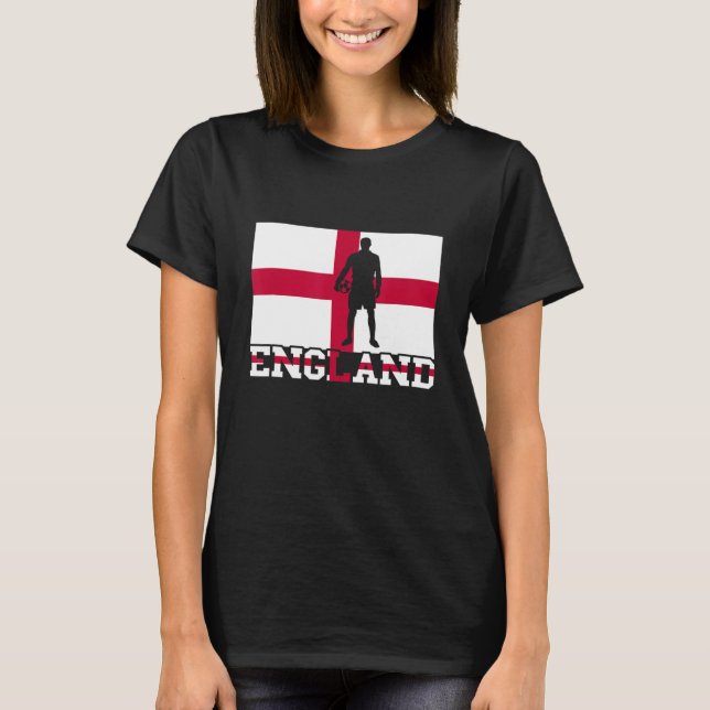 T-shirt Angleterre Joueur de football drapeau Ball Fier Fo (Devant)