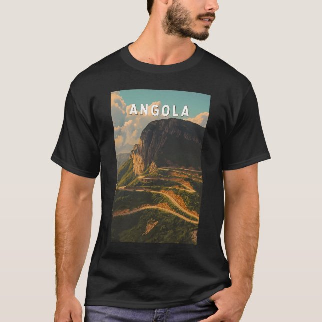 T-shirt Angola Illustration Voyage Art Vintage (Devant)