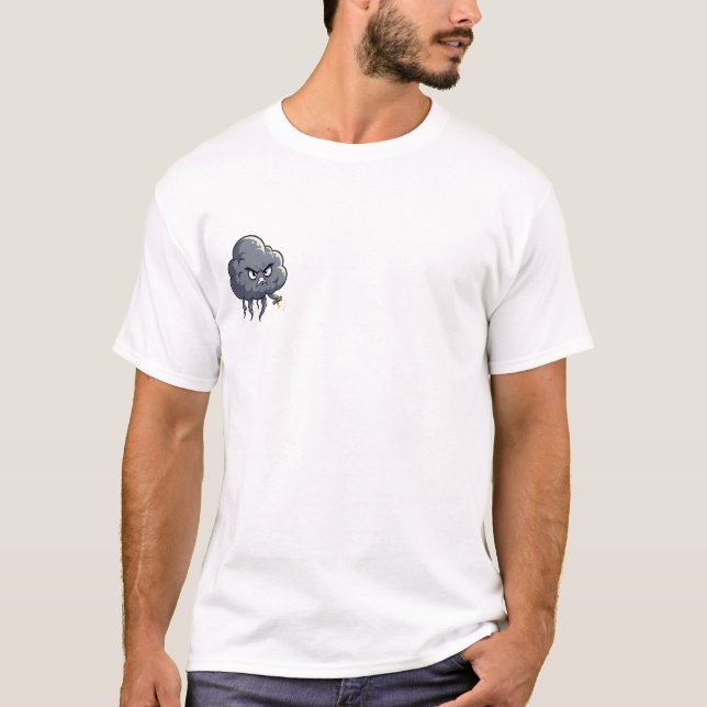 T-shirt Angry Cartoon Storm Cloud Character (Devant)