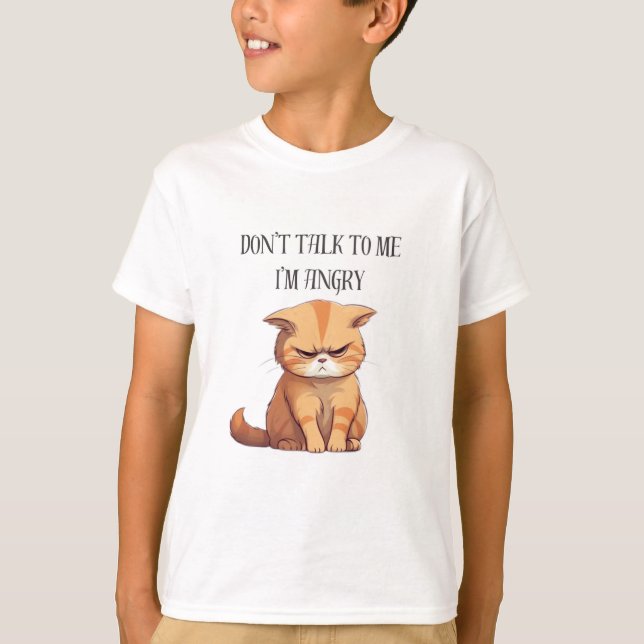 T-shirt angry cat (don't talk to me, i'm angry (Front)