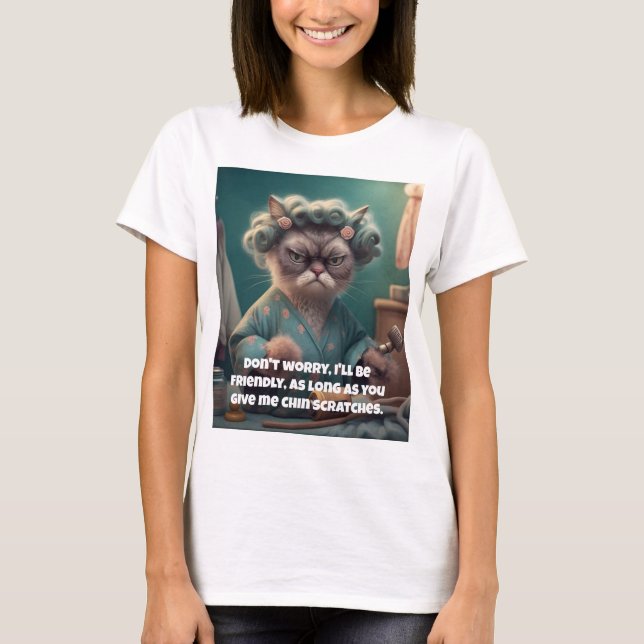 T-shirt "Angry Cat Lady" Drôle (Devant)