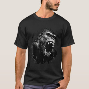 T-shirt Angry Gorilla Beast Face Mad gorilla Menacé Vib