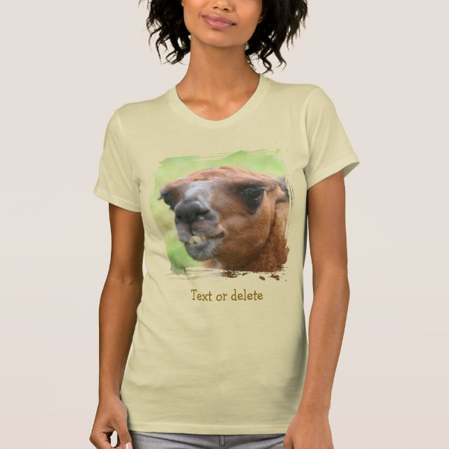 T-shirt Angry Llama Face Personalized (Devant)