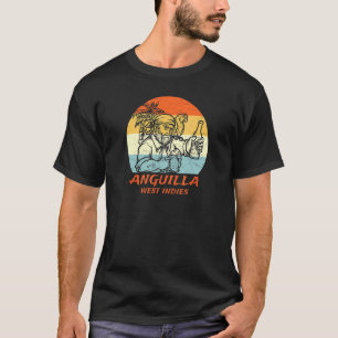 T-shirt Anguilla Antilles Vintage Retro Pirate & Parrot