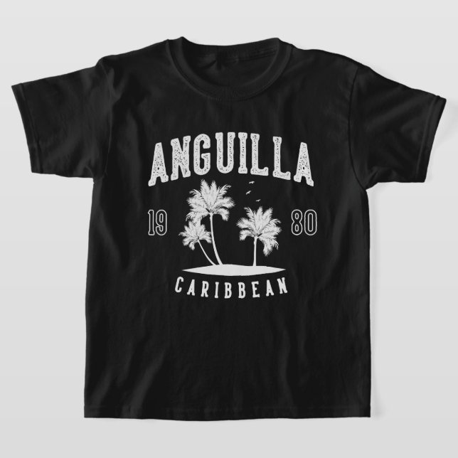 T-shirt Anguilla Caribbean Palm Tree 1980 Kids (Poser)