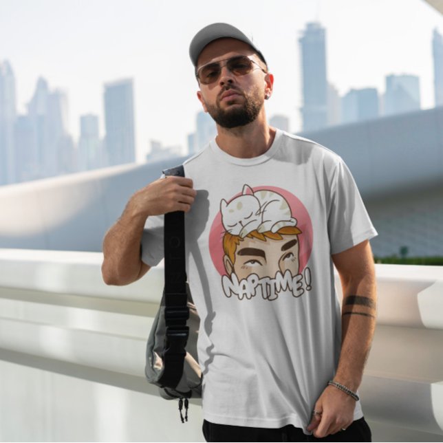 T-shirt Animal Chat Dormir Sur L'Homme (Créateur téléchargé)