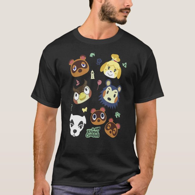 T-shirt Animal Crossing Group Big Face Poster (Devant)