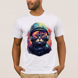 T-shirt Animal dans l'espace Chat 1