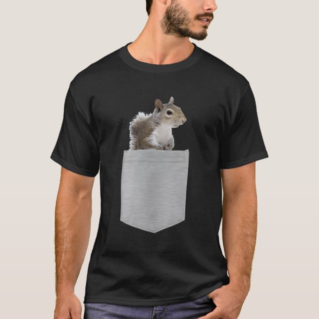 T-shirt Animal Dans Votre Poche Écureuil Gris Américain (Devant)