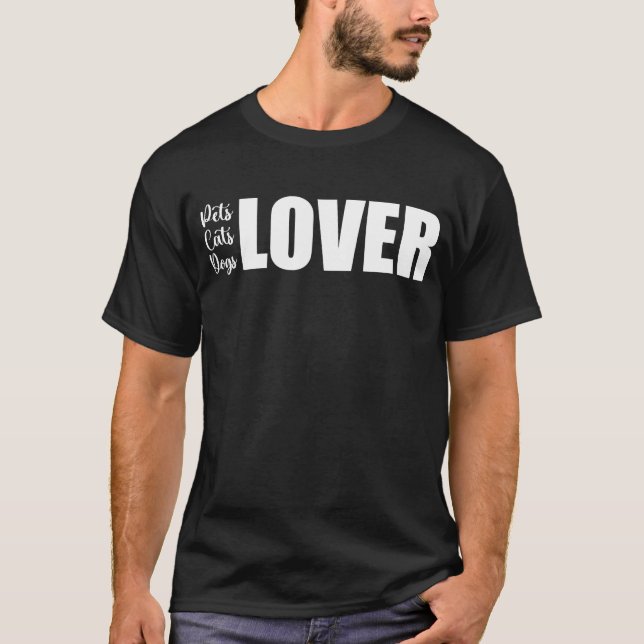 T-shirt animal de compagnie chats chien amoureux (Devant)