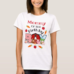 T-shirt Animal de ferme Maman du garçon d'anniversaire   B