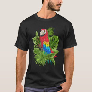 T-shirt Animal de la jungle tropicale Macaw Oiseau observe
