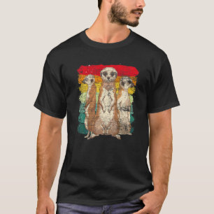 T-shirt Animal de zoo africain Rétro Suricate