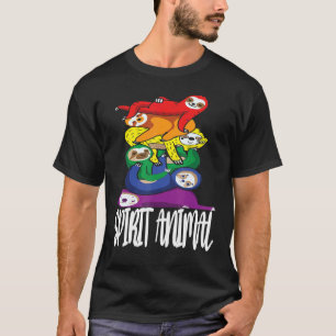 T-shirt animal d'esprit, paresseux empilés dans les couleu