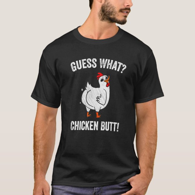 T-shirt Animal Devinez Quel Bouton De Poulet Mélange Boeuf (Devant)