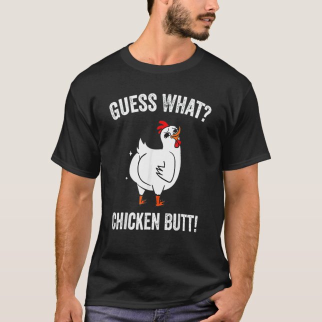 T-shirt Animal Devinez Quel Bouton De Poulet Mélange Boeuf (Devant)