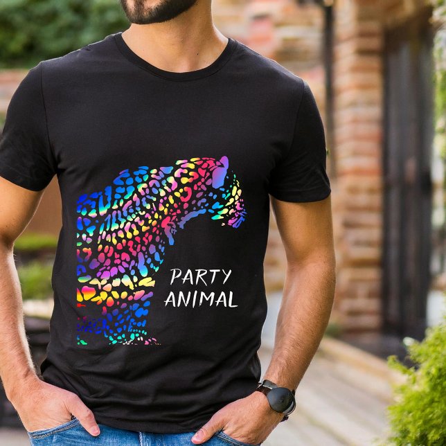 T-shirt animal du parti Jaguar arc-en-ciel (Créateur téléchargé)
