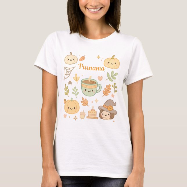 T-shirt animal du zoo de Kawaii - Nom personnalisé (Devant)