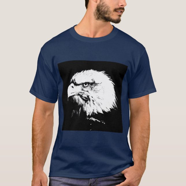 T-shirt Animal Eagle Visage Hommes Modèle Moderne (Devant)