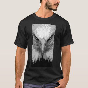T-shirt Animal Eagle Visage Modèle Moderne Mens Noir