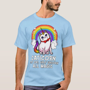 T-shirt Animal familier magique d'arc-en-ciel de chaton de