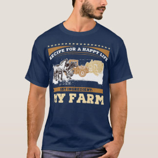 T-shirt Animal Farmer, My Farm, Recette pour une vie heure