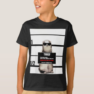T-shirt Animal Ferret Tee Funny Ferret, Voleur, Mugshot, C