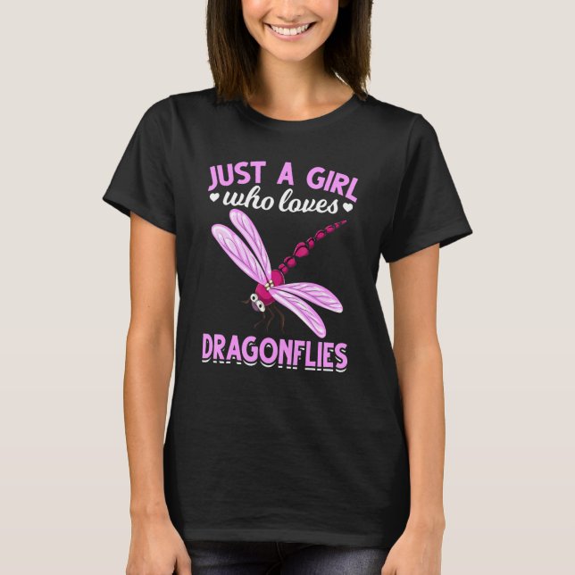 T-shirt Animal Juste Une Fille Qui Aime Les libellules Ins (Devant)